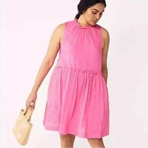 DRAPER JAMES RSVP 100% Cotton Babydoll Sleeveless Mini Dress EUC Size Large